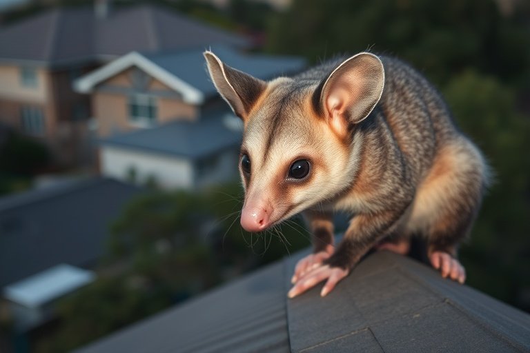 Possum in Albion residential area